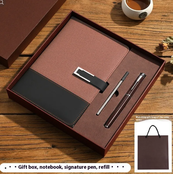 Business Thickening Notebook Soft Leather High-grade Gift Set